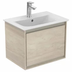 Ideal Standard Connect Air 500mm Wall Hung Vanity Unit 1 Drawer - Wood Light Brown & Matt Light Brown - E0817UK