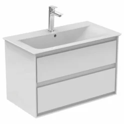 Ideal Standard Connect Air 800mm Wall Hung Vanity Unit 2 Drawers - Gloss White & Matt White - E0819B2