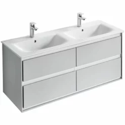 Ideal Standard Connect Air 1200mm Wall Hung Vanity Unit 4 Drawers - Gloss Grey & Matt White - E0822EQ
