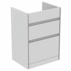 Ideal Standard Connect Air 600mm Floor Standing Vanity Unit With 2 Drawers - Gloss White & Matt Grey - E0836KN