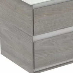 Ideal Standard Connect Air 600mm Floor Standing Semi Countertop Unit With 2 Doors - Wood Light Grey & Matt White - E0837PS