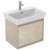 Ideal Standard Connect Air 600mm Wall Hung Basin Unit 1 Drawer - Wood Light Brown & Matt Light Brown - E0846UK