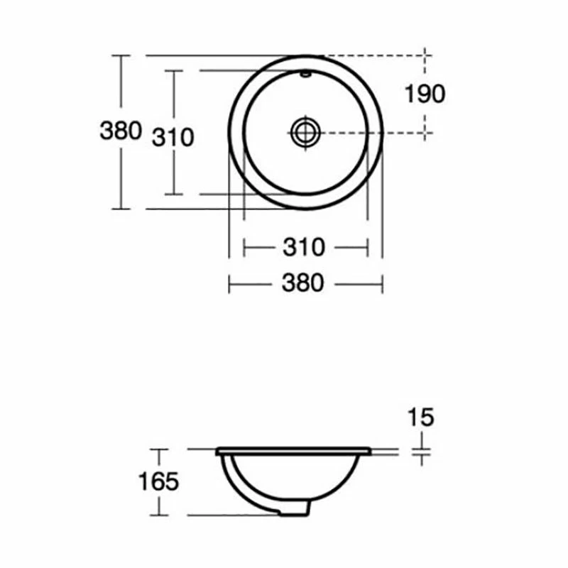 Ideal Standard Concept Sphere 380mm Countertop Basin 0 Tap Hole & Overflow - White - E502301 2 Ideal Standard Concept Sphere 380mm Countertop Basin 0 Tap Hole & Overflow - White - E502301 - Image 2