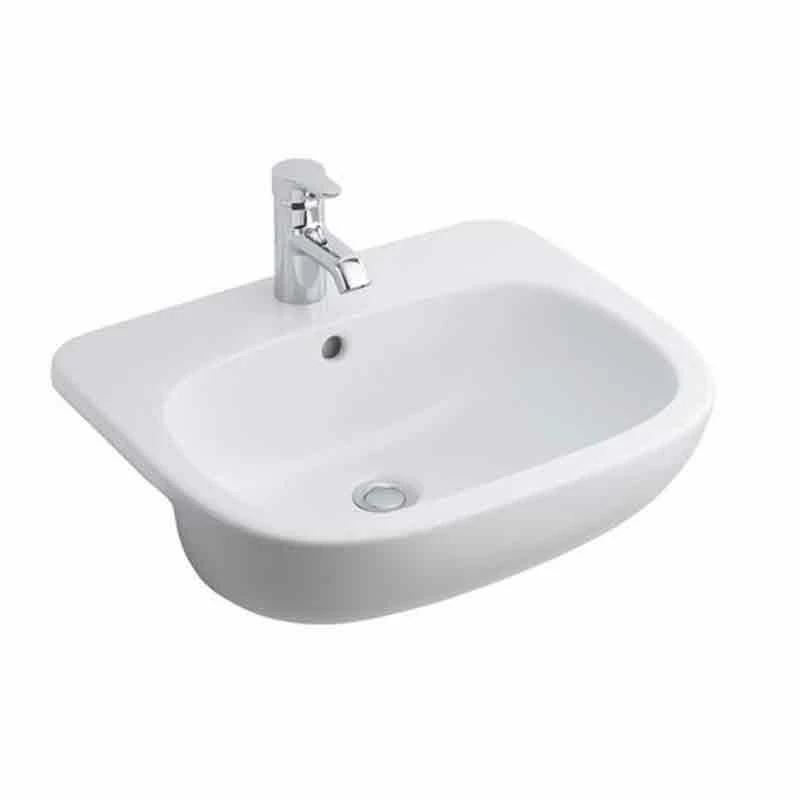 Ideal Standard Jasper Morrison 550mm Semi-Countertop Basin 1 Tap Hole With Overflow - White - E620601 1 Ideal Standard Jasper Morrison 550mm Semi-Countertop Basin 1 Tap Hole With Overflow - White - E620601