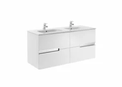 Roca Victoria-N 2 Drawer Vanity Unit & Basin 1200mm - Gloss White - 855830806