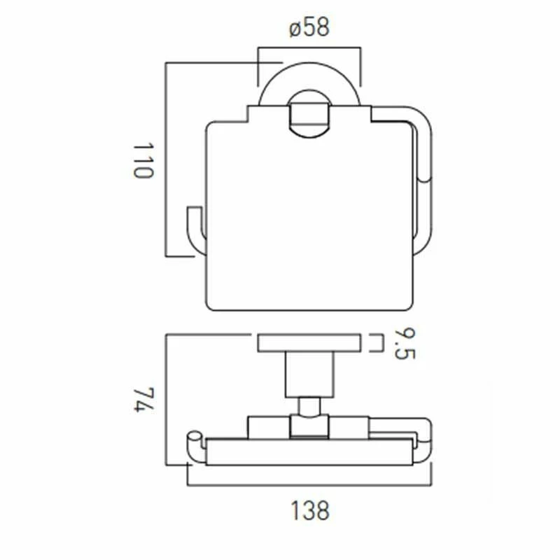 Vado Elements Covered Paper Holder Wall Mounted - Chrome - ELE-180A-C/P 2 Vado Elements Covered Paper Holder Wall Mounted - Chrome - ELE-180A-C/P - Image 2