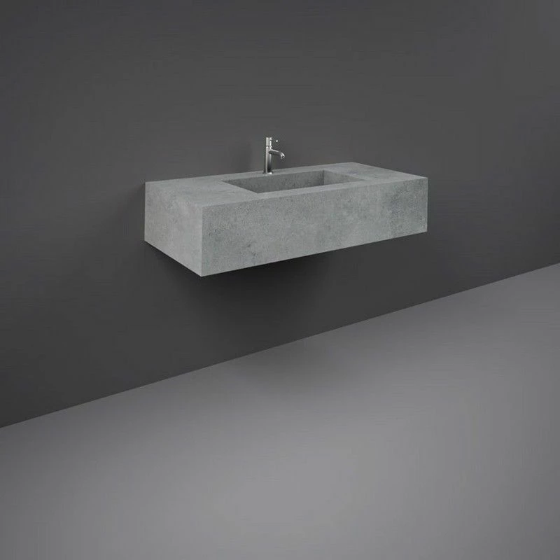 RAK Ceramics Precious 1000mm Wall Mounted Counter Wash Basin With 0th In Surface XL Cool Grey - PRECT10347103A0 1 RAK Ceramics Precious 1000mm Wall Mounted Counter Wash Basin With 0th In Surface XL Cool Grey - PRECT10347103A0