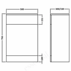 Essential Alaska 50cm Back To Wall WC Unit - EF118W