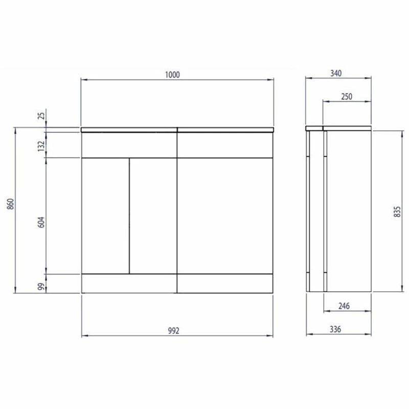Essential Montana L-Shape 1000 Left Hand Vanity Unit - Urban Grey - EFP900UG 2 Essential Montana L-Shape 1000 Left Hand Vanity Unit - Urban Grey - EFP900UG - Image 2