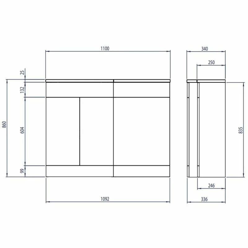 Essential Montana L-Shape 1000 Right Hand Vanity Unit - Urban Grey - EFP901UG 2 Essential Montana L-Shape 1000 Right Hand Vanity Unit - Urban Grey - EFP901UG - Image 2