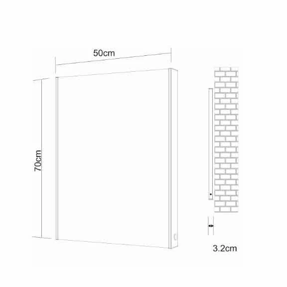Frontline Weeton LED Bathroom Mirror, Side Lights & Demister 700 X 500mm - F01650 2 Frontline Weeton LED Bathroom Mirror, Side Lights & Demister 700 X 500mm - F01650 - Image 2