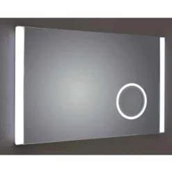 Frontline Kilmore Bathroom Mirror, Square Side Lights & 3x Magnifying Mirror 500 X 775mm - F01653