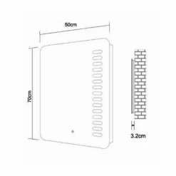 Frontline Kinsale LED Bathroom Mirror, Demister & On/Off Touch Switch 700 X 500mm - F01654 5 Frontline Kinsale LED Bathroom Mirror, Demister & On/Off Touch Switch 700 X 500mm - F01654 -IDEAL STANDARD Shop f01654 technical