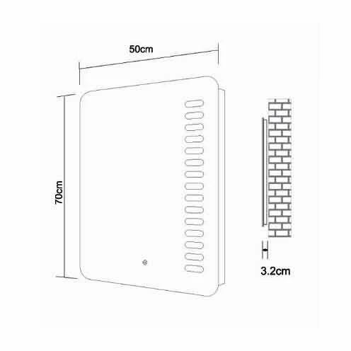 Frontline Kinsale LED Bathroom Mirror, Demister & On/Off Touch Switch 700 X 500mm - F01654 3 Frontline Kinsale LED Bathroom Mirror, Demister & On/Off Touch Switch 700 X 500mm - F01654 - Image 3