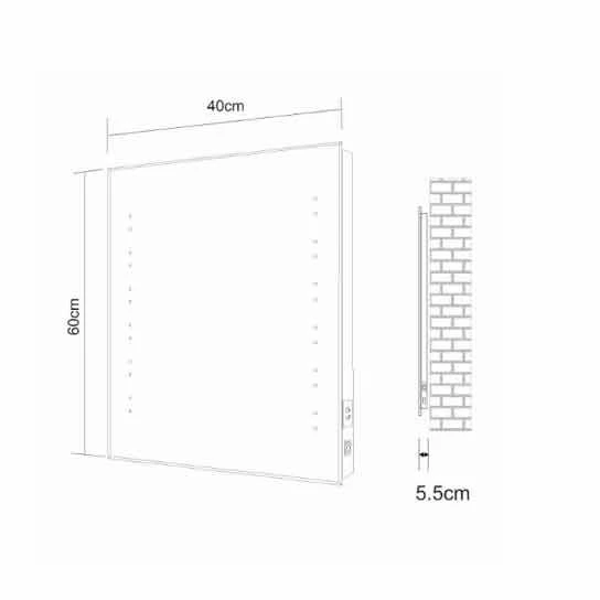 Frontline Ballina LED Bevel Edged Bathroom Mirror & Shaver Socket 600 X 400mm - F01662 2 Frontline Ballina LED Bevel Edged Bathroom Mirror & Shaver Socket 600 X 400mm - F01662 - Image 2