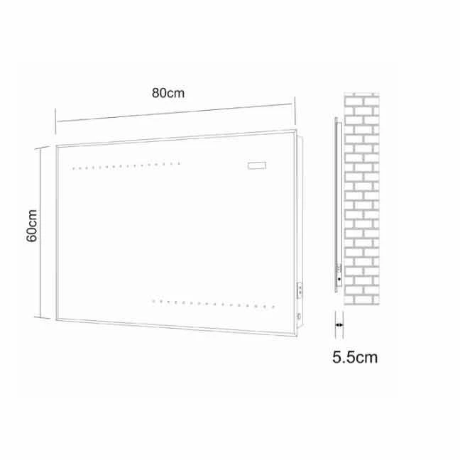 Frontline Quay LED Bevel Edged Bathroom Mirror, Digital Clock & Demister 600 X 800mm - F01665 2 Frontline Quay LED Bevel Edged Bathroom Mirror, Digital Clock & Demister 600 X 800mm - F01665 - Image 2