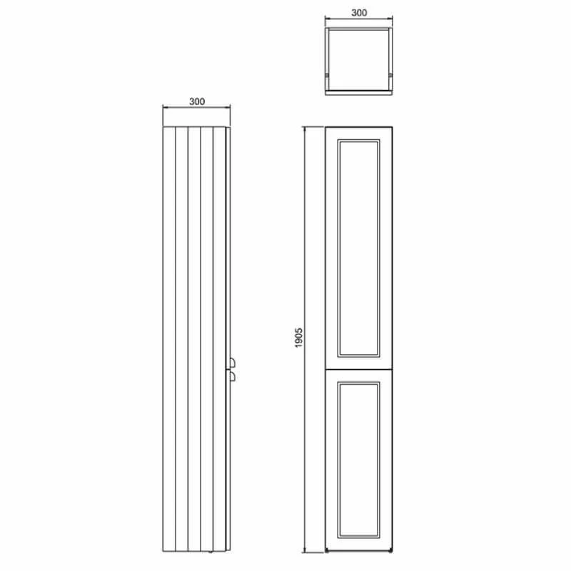 Burlington 300mm Two Door Tall Base Unit - Matt White - F3TW 2 Burlington 300mm Two Door Tall Base Unit - Matt White - F3TW - Image 2