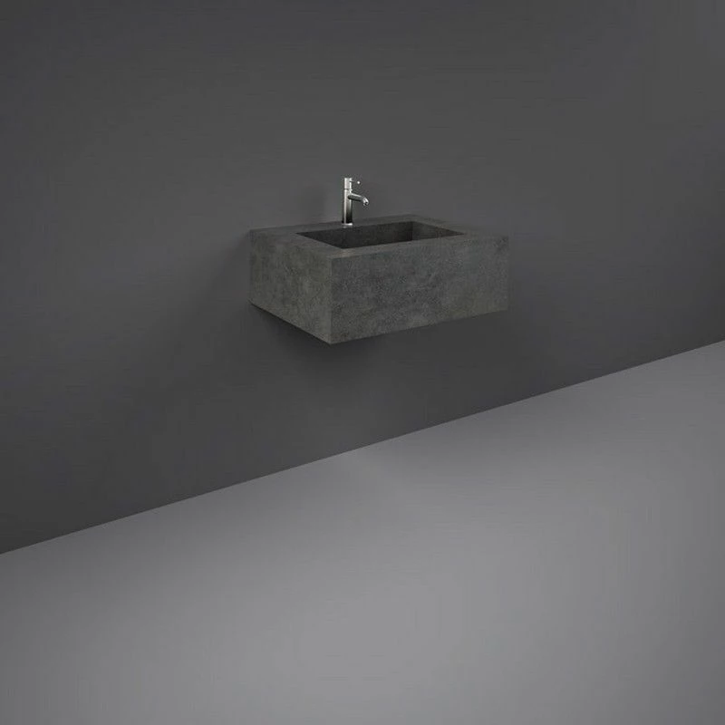 RAK Ceramics Precious 600mm Wall Mounted Counter Wash Basin With 0th In Behind Grey - PRECT06347104A0 1 RAK Ceramics Precious 600mm Wall Mounted Counter Wash Basin With 0th In Behind Grey - PRECT06347104A0