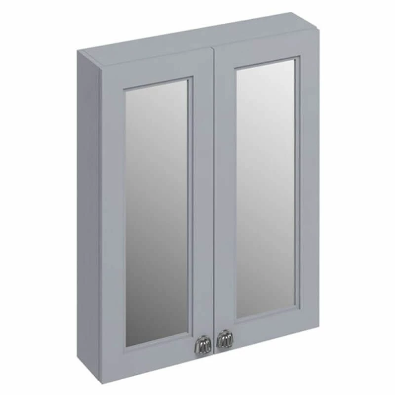 Burlington 600mm Two Door Mirror Cabinet - Grey - F6MG 1 Burlington 600mm Two Door Mirror Cabinet - Grey - F6MG