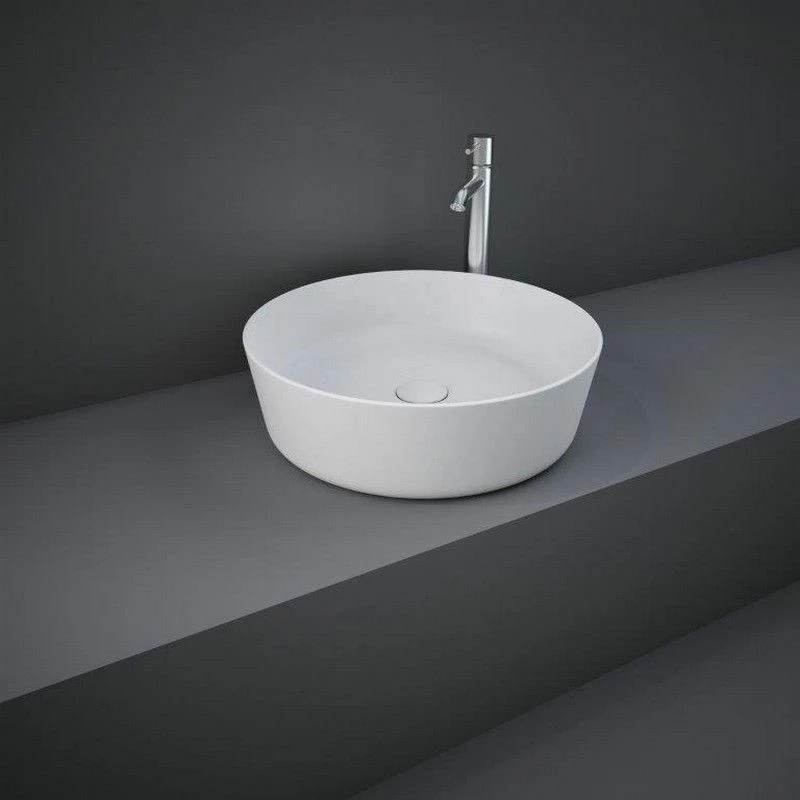 RAK Ceramics Feeling 42cm Round Slim Countertop Wash Basin - Matt White - FEECT4200500A 1 RAK Ceramics Feeling 42cm Round Slim Countertop Wash Basin - Matt White - FEECT4200500A