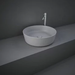 RAK Ceramics Feeling 42cm Round Slim Countertop Wash Basin - Matt Grey - FEECT4200503A