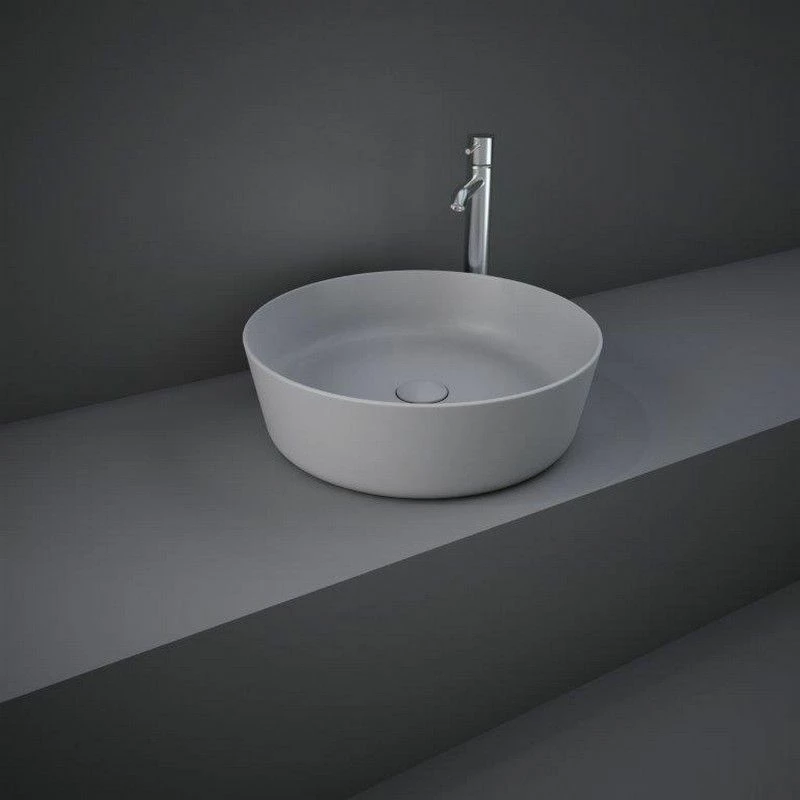 RAK Ceramics Feeling 42cm Round Slim Countertop Wash Basin - Matt Grey - FEECT4200503A 1 RAK Ceramics Feeling 42cm Round Slim Countertop Wash Basin - Matt Grey - FEECT4200503A