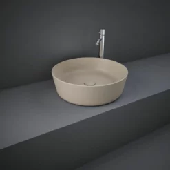 RAK Ceramics Feeling 42cm Round Slim Countertop Wash Basin - Matt Cappuccino - FEECT4200514A