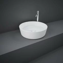 RAK-Feeling 42cm Round Slim Countertop Wash Basin - Alpine White - FEECT4200AWHA