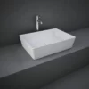 RAK Ceramics Feeling 50cm Rectangular Slim Countertop Wash Basin - Matt White - FEECT5000500A