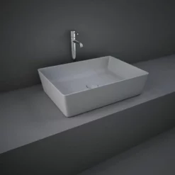 RAK Ceramics Feeling 50cm Rectangular Slim Countertop Wash Basin - Matt Grey - FEECT5000503A
