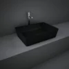 RAK Ceramics Feeling 50cm Rectangular Slim Countertop Wash Basin - Matt Black - FEECT5000504A