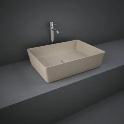RAK Ceramics Feeling 50cm Rectangular Slim Countertop Wash Basin - Matt Cappuccino - FEECT5000514A