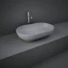 RAK Ceramics Feeling 55cm Oval Slim Countertop Wash Basin - Matt Grey - FEECT5500503A