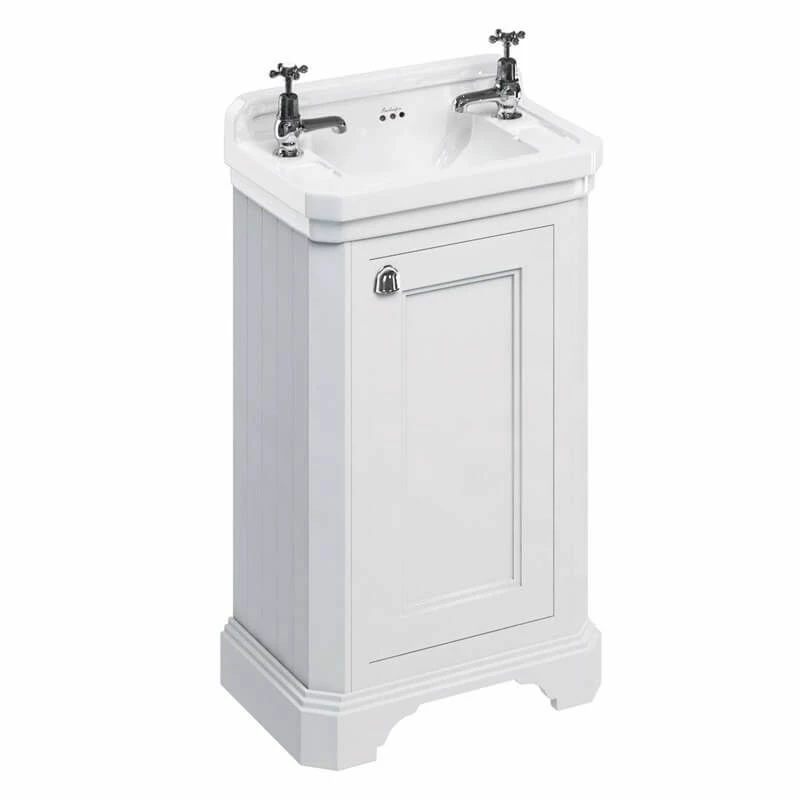 Burlington Freestanding Cloakroom 510mm One Door Vanity Unit - Matt White - FC11W 1 Burlington Freestanding Cloakroom 510mm One Door Vanity Unit - Matt White - FC11W