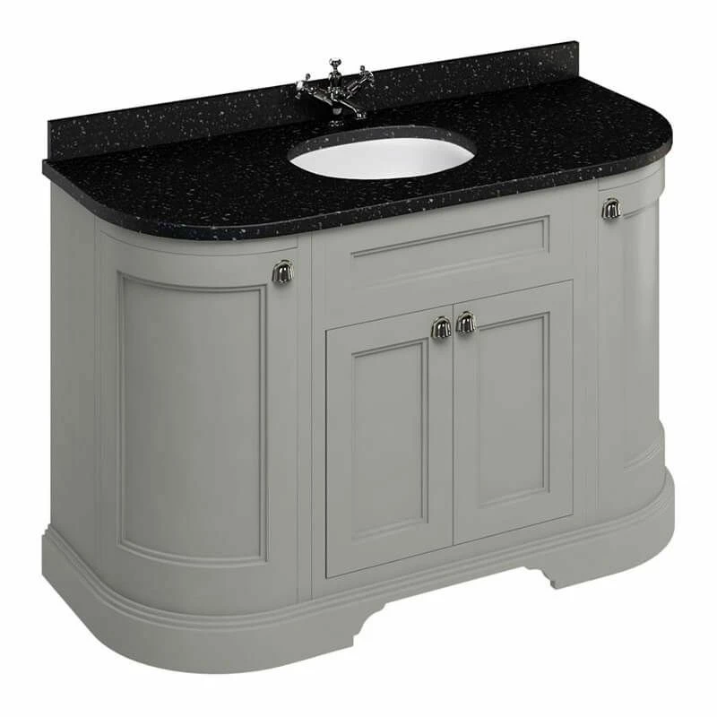 Burlington Freestanding 1340mm Curved Four Door Vanity Unit - Olive - FC1O 1 Burlington Freestanding 1340mm Curved Four Door Vanity Unit - Olive - FC1O