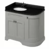 Burlington Freestanding 1000mm Curved Three Door Left Hand Vanity Unit - Olive - FC2O