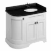 Burlington Freestanding 1000mm Curved Three Door Right Hand Vanity Unit - Matt White - FC3W