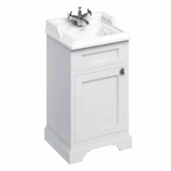 Burlington Freestanding 500mm One Door Vanity Unit - Matt White - FC8W