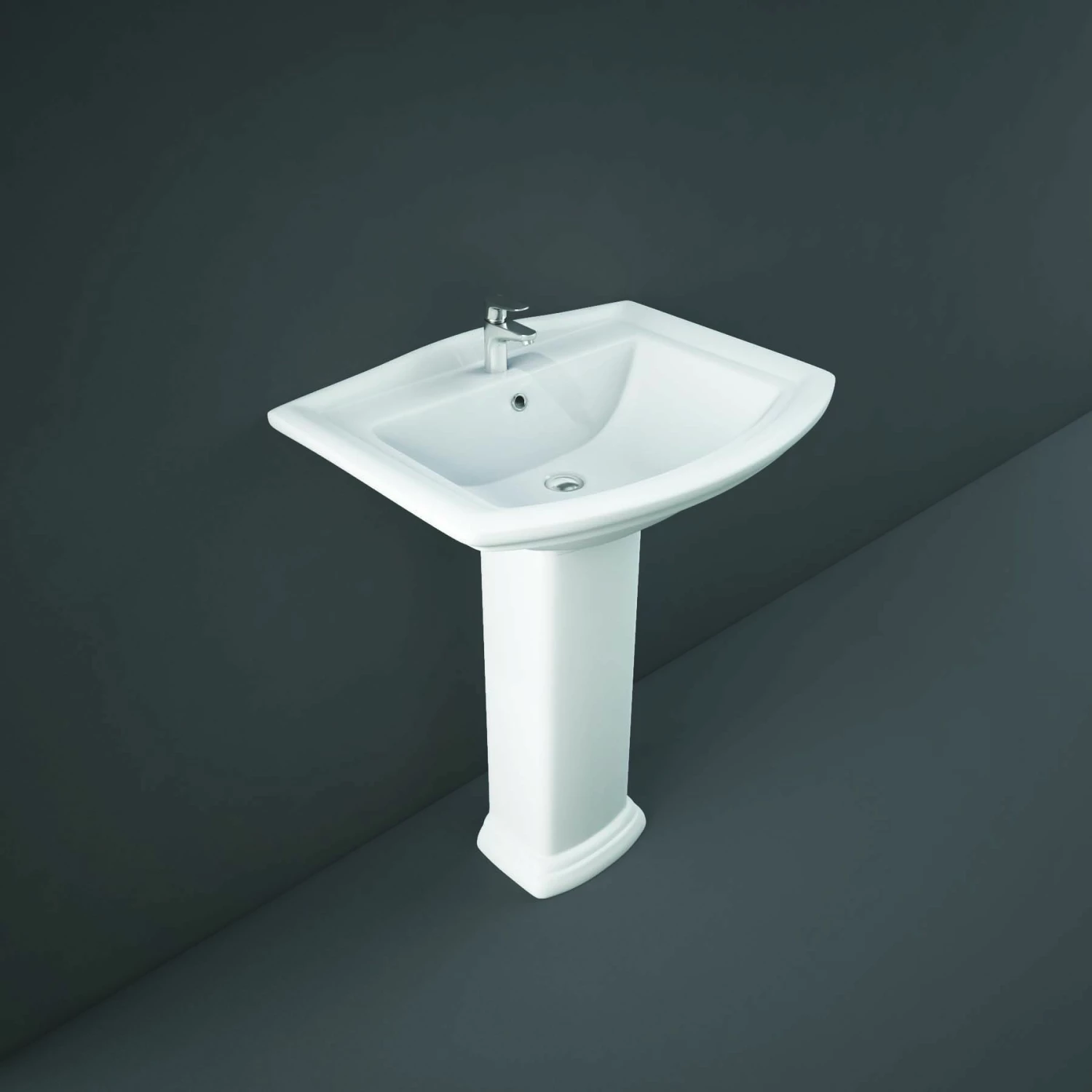 RAK Ceramics Washington 65cm Basin 1 Tap Hole - WAS65BS1 1 RAK Ceramics Washington 65cm Basin 1 Tap Hole - WAS65BS1