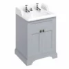 Burlington Freestanding 650mm Two Door Vanity Unit - Grey - FF8G