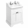 Burlington Freestanding 650mm Two Door Vanity Unit - Matt White - FF8W