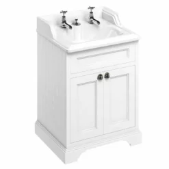 Burlington Freestanding 650mm Two Door Vanity Unit - Matt White - FF8W