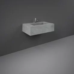 RAK Ceramics Precious 800mm Wall Mounted Counter Wash Basin With 0th In Surface XL Cool Grey - PRECT08347103A0