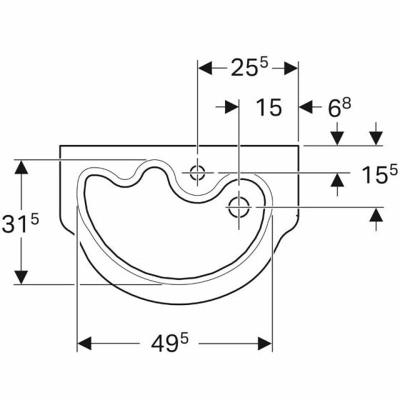 Geberit Bambini Childrens Washbasin 600mm - 326060000 3 Geberit Bambini Childrens Washbasin 600mm - 326060000 - Image 3