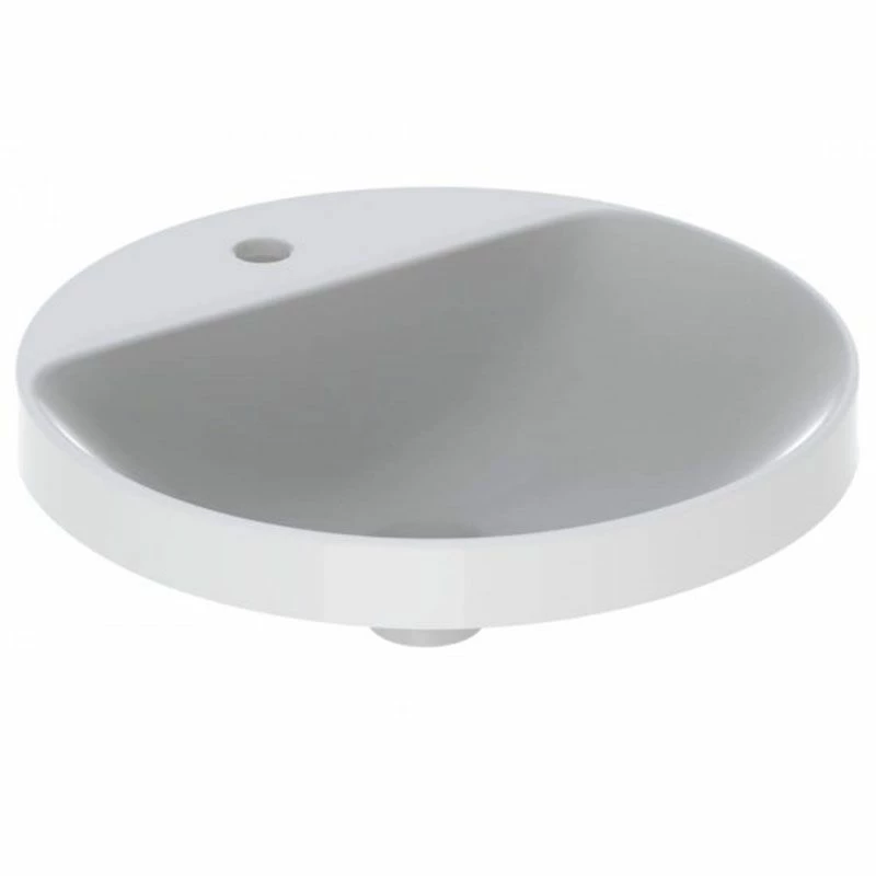 Geberit Variform 480mm Round Countertop Basin 1 Taphole With Visible Overflow - 500.704.01.2 1 Geberit Variform 480mm Round Countertop Basin 1 Taphole With Visible Overflow - 500.704.01.2