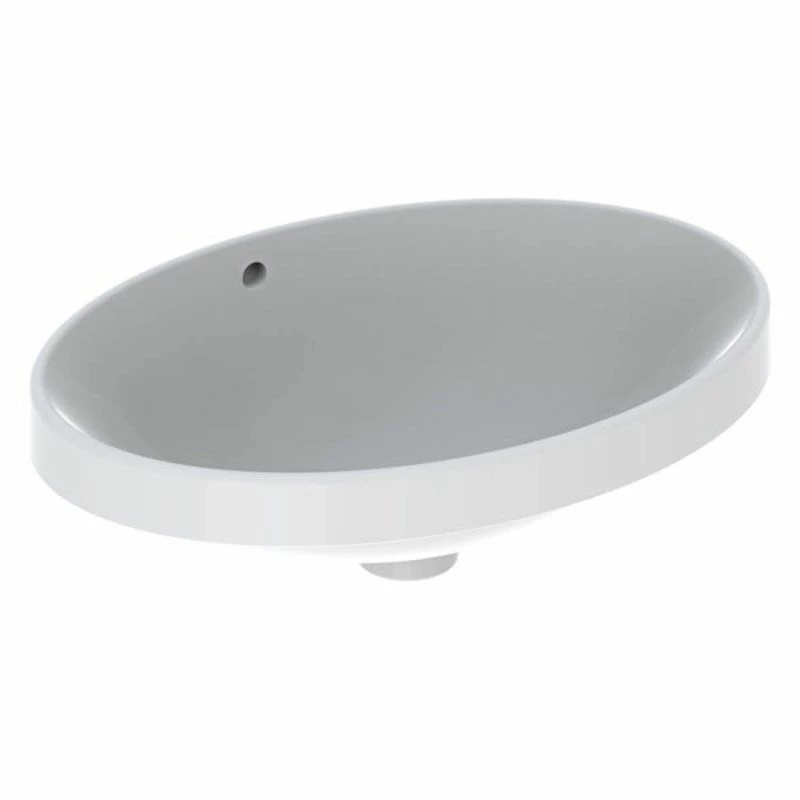 Geberit Variform 550 X 400mm Oval Countertop Basin 0 Taphole With Visible Overflow - 500.716.01.2 1 Geberit Variform 550 X 400mm Oval Countertop Basin 0 Taphole With Visible Overflow - 500.716.01.2