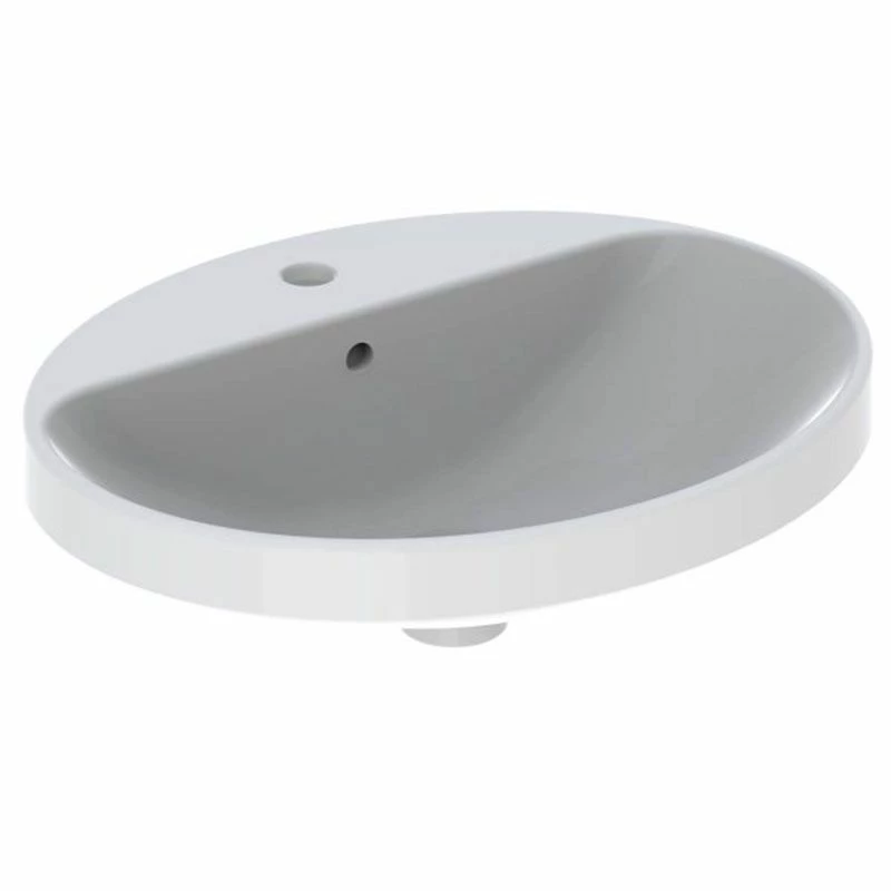 Geberit Variform 600 X 480mm Oval Countertop Basin 1 Taphole With Visible Overflow - 500.724.01.2 1 Geberit Variform 600 X 480mm Oval Countertop Basin 1 Taphole With Visible Overflow - 500.724.01.2