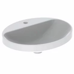 Geberit Variform 600 X 480mm Oval Countertop Basin 1 Taphole Without Visible Overflow - 500.726.01.2