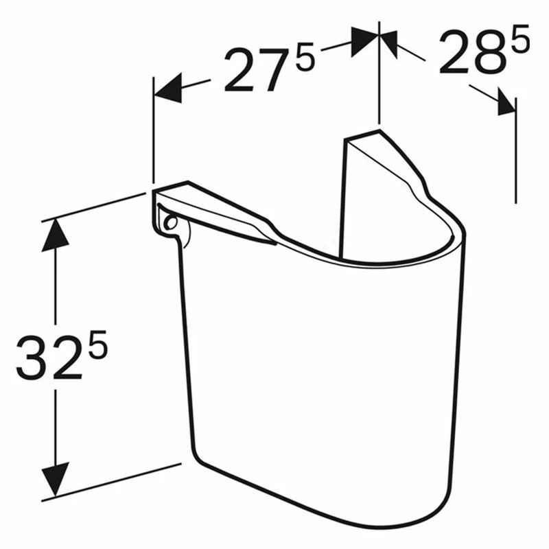 Geberit Selnova Semi Pedestal 325mm - 501.455.00.6 2 Geberit Selnova Semi Pedestal 325mm - 501.455.00.6 - Image 2