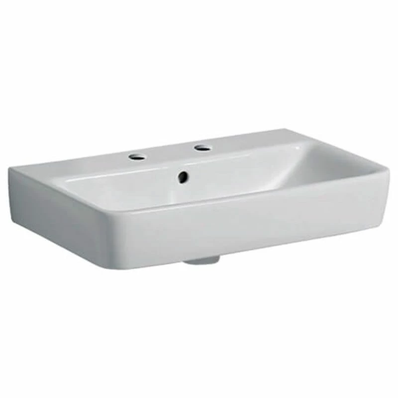 Geberit Selnova Compact Washbasin 600mm - 2 Tap Holes - 501.512.00.7 1 Geberit Selnova Compact Washbasin 600mm - 2 Tap Holes - 501.512.00.7